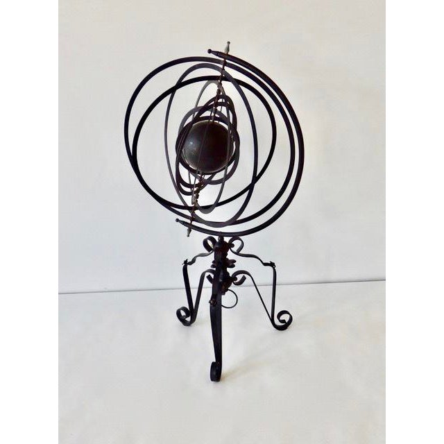 MidCentury Black Wrought Iron Garden Armillary Sphere Chairish