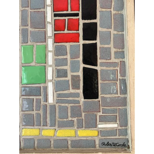 Mid Century Bauhaus Abstract Framed Ceramic Mosaic For Sale - Image 4 of 4