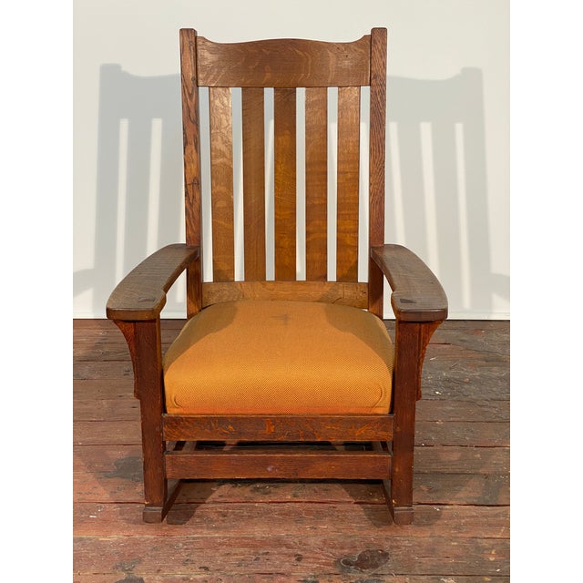 Rustic Taylor Chair Co. American Oak Arts and Crafts Rocking Chair For Sale - Image 3 of 15