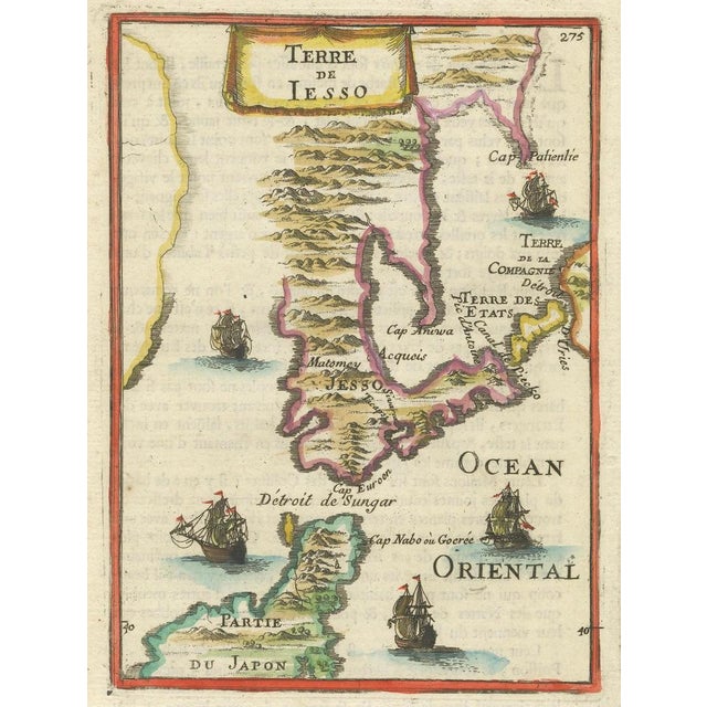 Mallet Map of Hokkaido by Alain Manesson, 1685 For Sale - Image 6 of 10