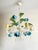 French Blue Tole Tulip 5-Light Chandelier, 1960s For Sale - Image 4 of 18
