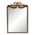 Late 20th Century Italian Giltwood Mirror With Blue Painted Details and Floral Swags For Sale