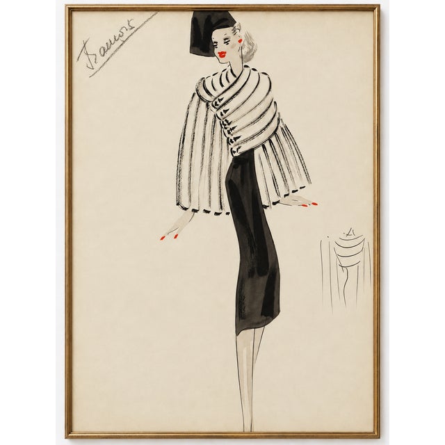 Add Parisian elegance to your dressing room, bedroom, or walk-in closet with this vintage fashion art print reproduction...