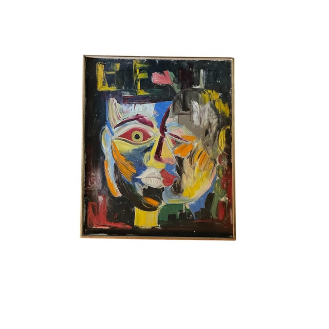 Original Mid-Century Modern Expressionist Oil Painting “Las Dos Vistas” by Don C. Kincaid For Sale - Image 4 of 8