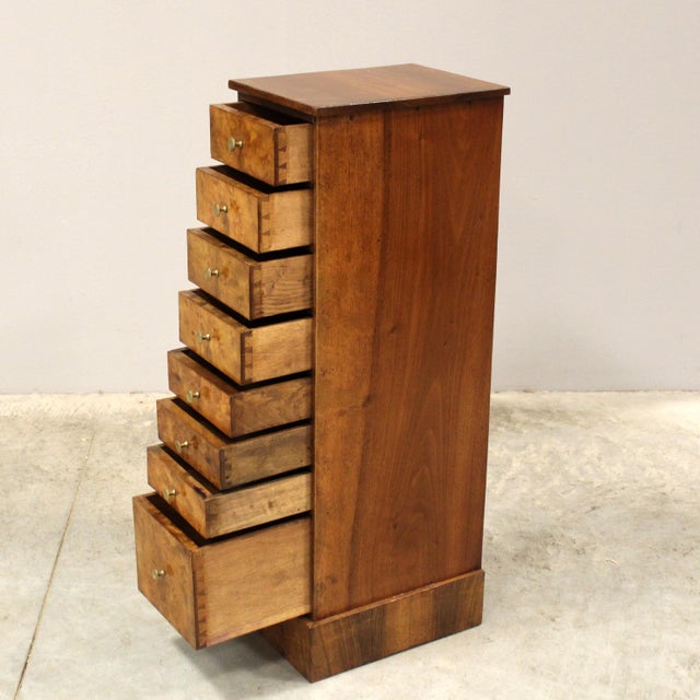 Antique Bedside Table in Walnut, 1900s For Sale - Image 6 of 9