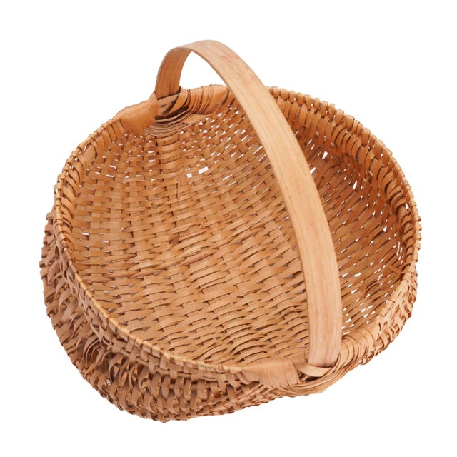 Hand Woven Buttock Basket, 1900's For Sale - Image 9 of 10
