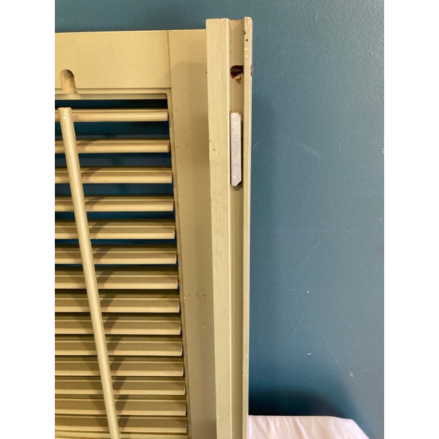 Vintage Green Louvered Wood Shutters – A Pair For Sale - Image 12 of 12