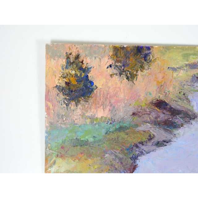 Late 20th Century Late 20th Century Plein Air Impressionist Stream Landscape Painting For Sale - Image 5 of 8
