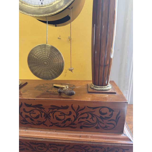 Biedermeier Portico Chest of Drawers Clock For Sale - Image 5 of 11