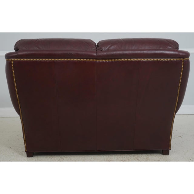 Hancock & Moore Burgundy Leather Loveseat Sofa For Sale - Image 16 of 18