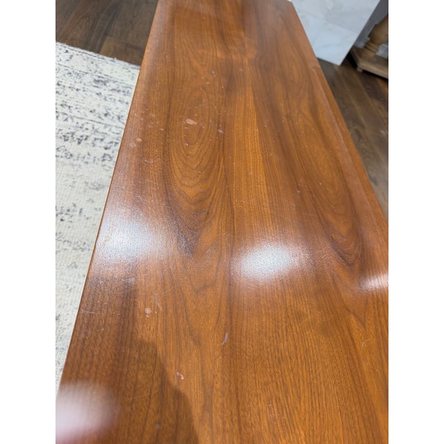 Vintage Mid-Century Modern Walnut Long Dresser With Mirror Kent Coffee Style For Sale - Image 10 of 16