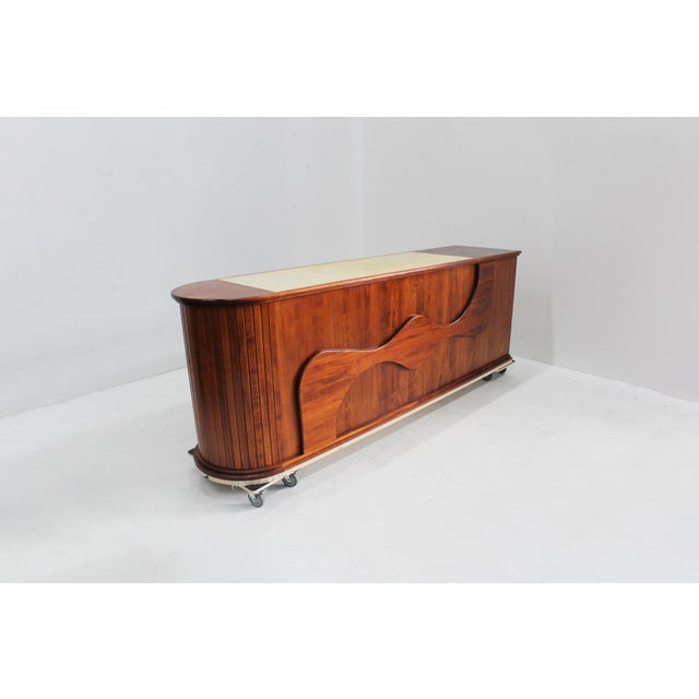 Vintage Shop Counter Sideboard in Marble and Wood, Italy, 1970s For Sale - Image 3 of 12