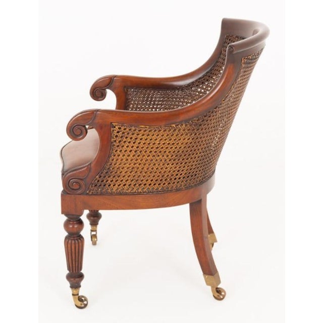 Hollywood Regency Regency Revival Desk Chair in Mahogany, 1920s For Sale - Image 3 of 6