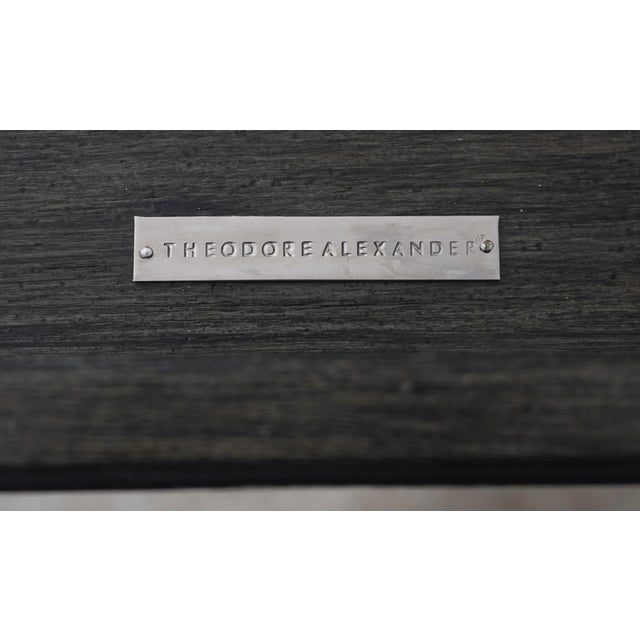 Theodore Alexander Louis XVI Mirrored Leather Top Writing Desk For Sale - Image 17 of 18