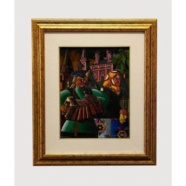 Leonid Mikhailovich Brailovsky, Musicians, Early 20th-Century, Oil on Canvas For Sale - Image 4 of 4