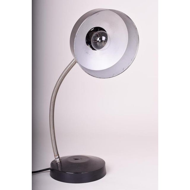Mid-Century Table Lamp in Chrome and Aluminium by Napako, Czech, 1970s For Sale - Image 3 of 8