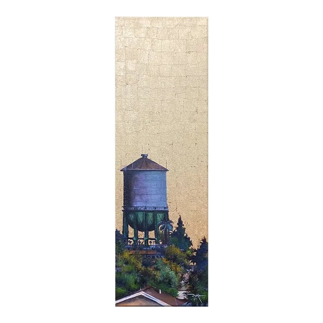 Realist Cityscape Acrylic Painting, "North Park Tower 3" For Sale
