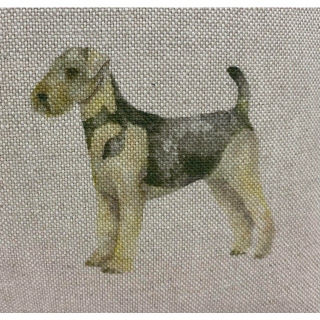 Textile 16" Square Pillow Decorated With Various Breeds of Attentive & Obedient Dogs - Made in Uk. For Sale - Image 7 of 13