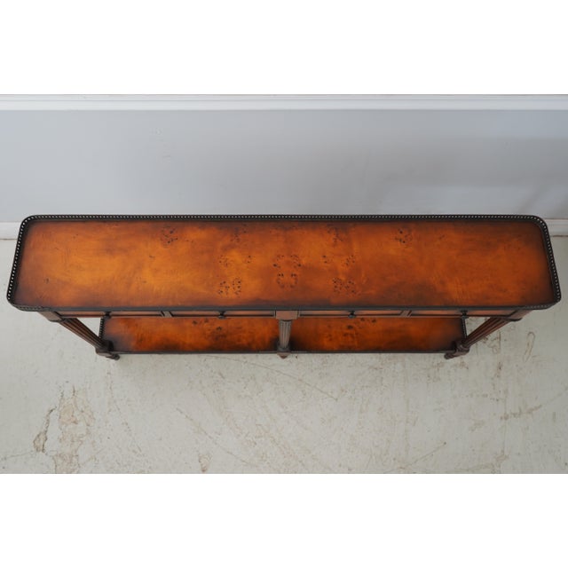 Wood Theodore Alexander 4 Drawer Burl Walnut Sofa Console Table For Sale - Image 7 of 18