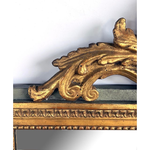 Borghese Italian Neoclassical Style Giltwood Mirror With Exuberant Crest For Sale In San Francisco - Image 6 of 8