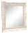 Vintage Rococo Whitewashed Carved Wood Mirror For Sale