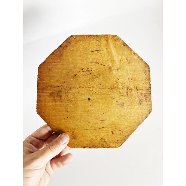 Wood Art Nouveau Carved Wooden Trivet, France, 20th Century For Sale - Image 7 of 10