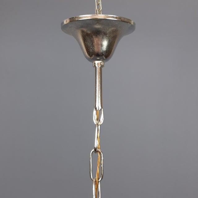 White Murano Glass Pendant with Metal Rings by Nason Mazzega, 1970 For Sale - Image 10 of 13