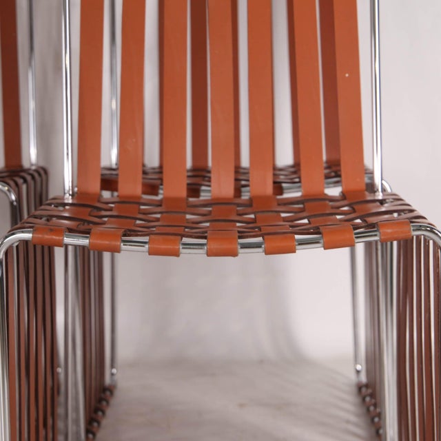 Leather and Chrome Chairs, Set of 6 For Sale - Image 15 of 18