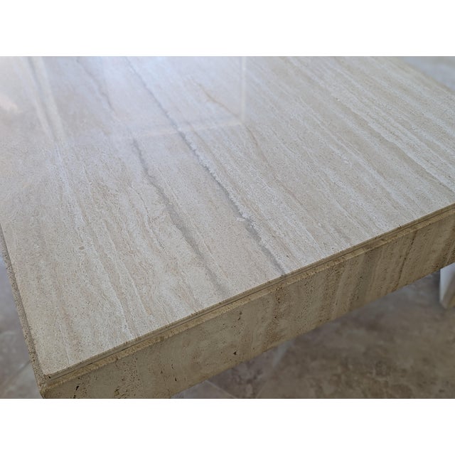 Angelo Mangiarotti Late 20th Century Modern Classic Travertine Coffee Table For Sale - Image 4 of 5