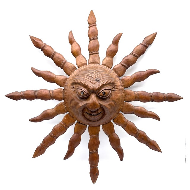 Mid-Century Sun Face Wall Mask from Hermann Reichegger, South Tyrol, 1950s For Sale - Image 14 of 14