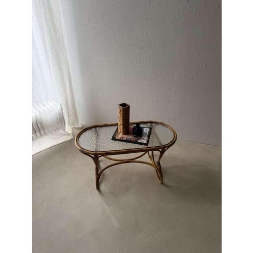 Brown Vintage Rattan Coffee Table from TRIO, 1960s For Sale - Image 8 of 9