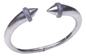 Sapphire and Oxidized Sterling Silver Cuff Bracelet