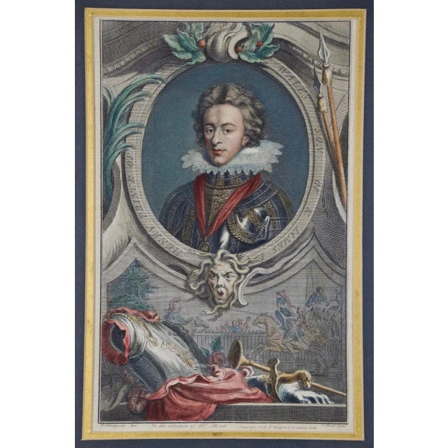 A hand-colored portrait of Henry Prince of Wales, Son of James, engraved and etched by the Dutch master of portraits...
