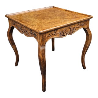 Provincial Style Carved Fruitwood Single-Drawer Side Table For Sale