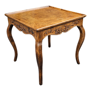 Provincial Style Carved Fruitwood Single-Drawer Side Table