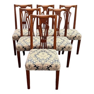 Late 20th Century Solid Rosewood Hepplewhite Dining Chairs - Set of 6 For Sale