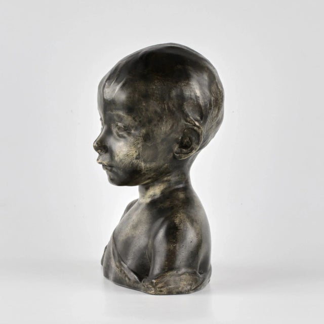 Bust of a Boy in a Tunic by Konstantin Ignatievich Ronchevsky For Sale - Image 6 of 9