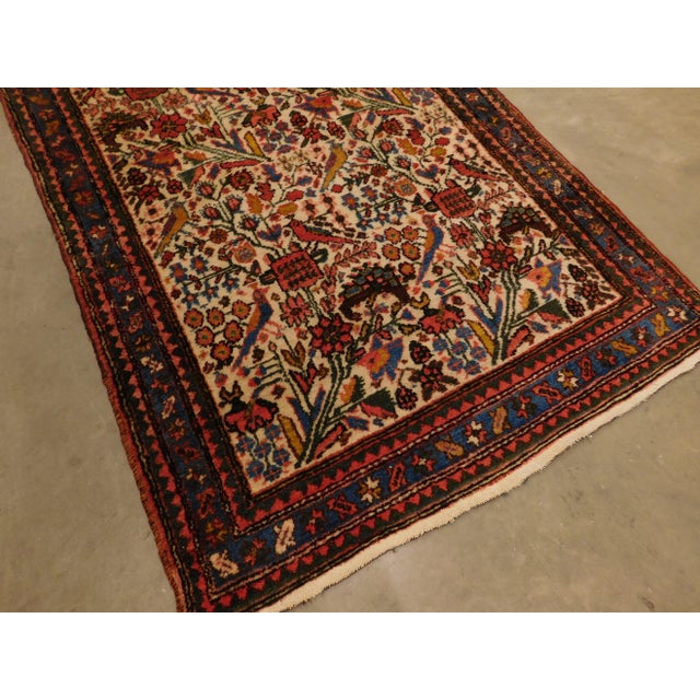 Illustration Vintage Handknotted Persian Runner Rug 3'x 9' For Sale - Image 3 of 13