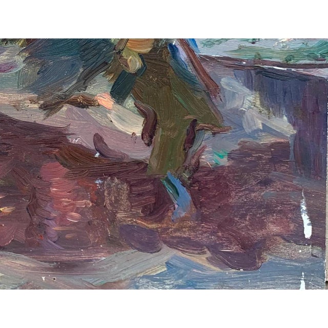 1970s Army Attack Oil Painting, Socialist Realism, Ukrainian Art For Sale - Image 6 of 6