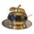 Vintage Silverplate Apple Honey/Jam/Condiment Server With Glass Insert & Spoon - 5 pcs For Sale