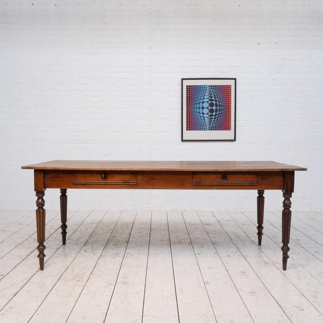 Antique Farmhouse Dining Table, 1900 For Sale - Image 9 of 9