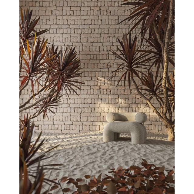 Contemporary Misty Beige Aurora Armchair by Nelson Araujo For Sale - Image 3 of 14