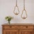 Beautiful pair of rope pendant lights by Adrien Audoux and Frida Minet from France, 1960s. Curved twisted rope bell frame...