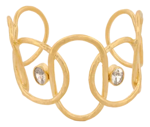 Gold & Diamond Chunky Cuff Bracelet