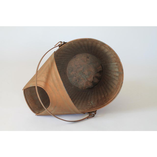 Early 20th Century Antique Copper Tone Metal Coal Scuttle Bucket For Sale - Image 5 of 10