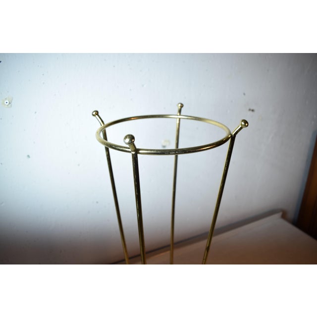 Mid-Century Modern Mid-Century Brass Umbrella Stand, 1950s For Sale - Image 3 of 6