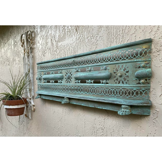 One-of-a-Kind Brass Wall Sculpture - Antique Neoclassical Fireplace Surround Art For Sale - Image 13 of 15