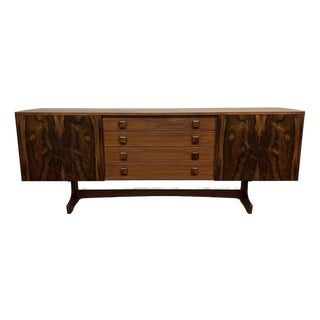 Teak & Rosewood Trestle Base Sideboard For Sale