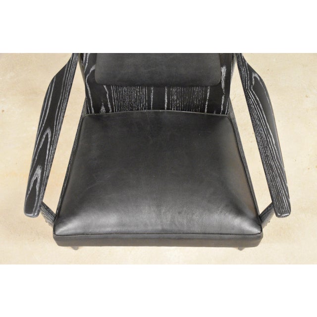 1950s Danish Modern Ebonized Black Cerused Lounge Chair For Sale - Image 11 of 12