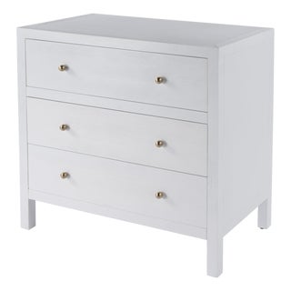 Nora 34 in. W Wood 3 Drawer Chest, White For Sale